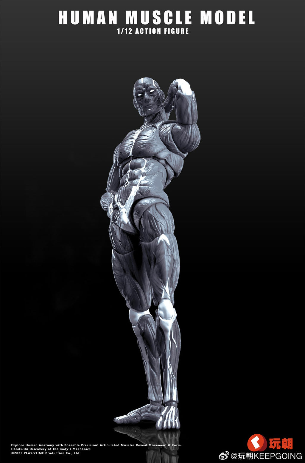 KEEPGOING 1/12 | Human Muscle Model Super Movable Doll | Black Color Ver.