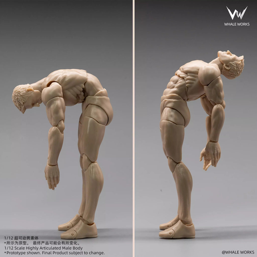 Whale Works 1/12 | WW03A Super Articulated Male Body | Ash (Fair Skin Version)