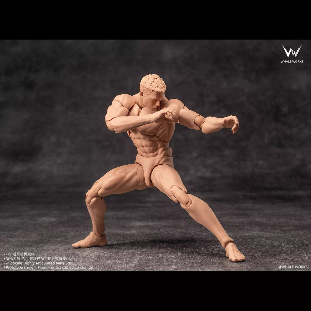 Whale Works 1/12 | WW03B Super Articulated Male Body | Ash (Yellow Skin Version)