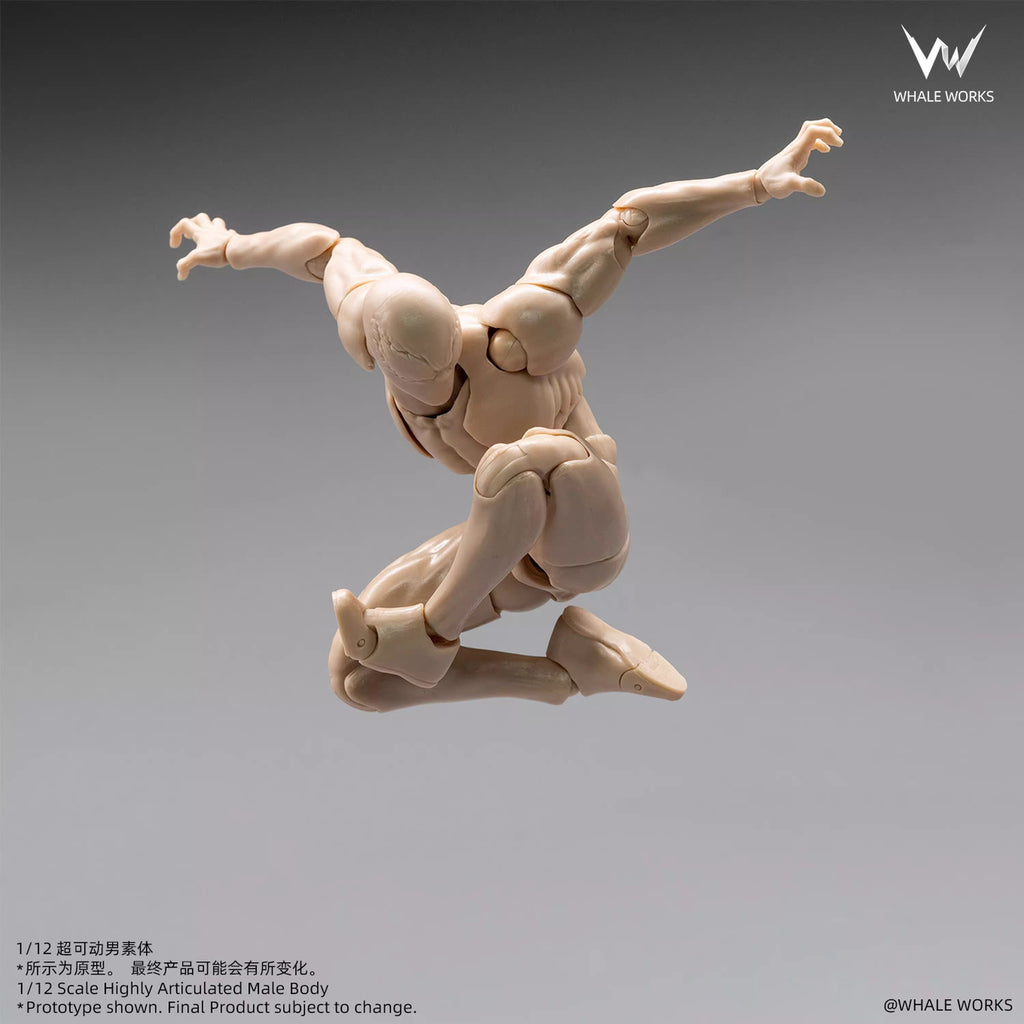 Whale Works 1/12 | WW03A Super Articulated Male Body | Ash (Fair Skin Version)