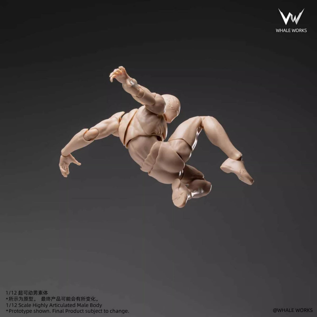 Whale Works 1/12 | WW03A Super Articulated Male Body | Ash (Fair Skin Version)