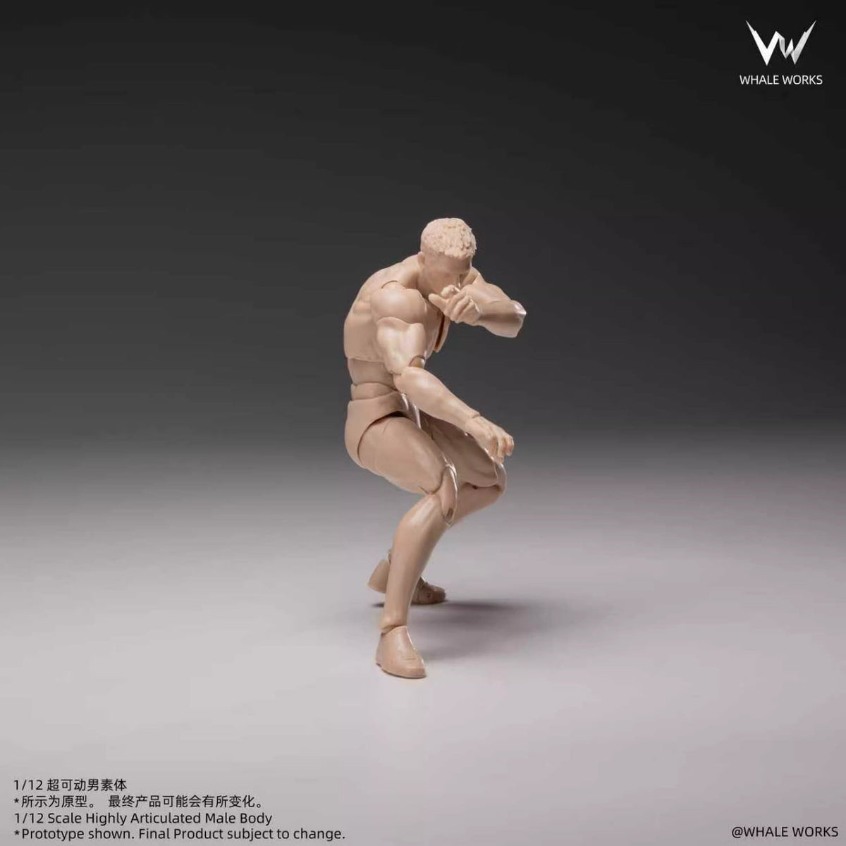 Whale Works 1/12 | WW03A Super Articulated Male Body | Ash (Fair Skin Version)