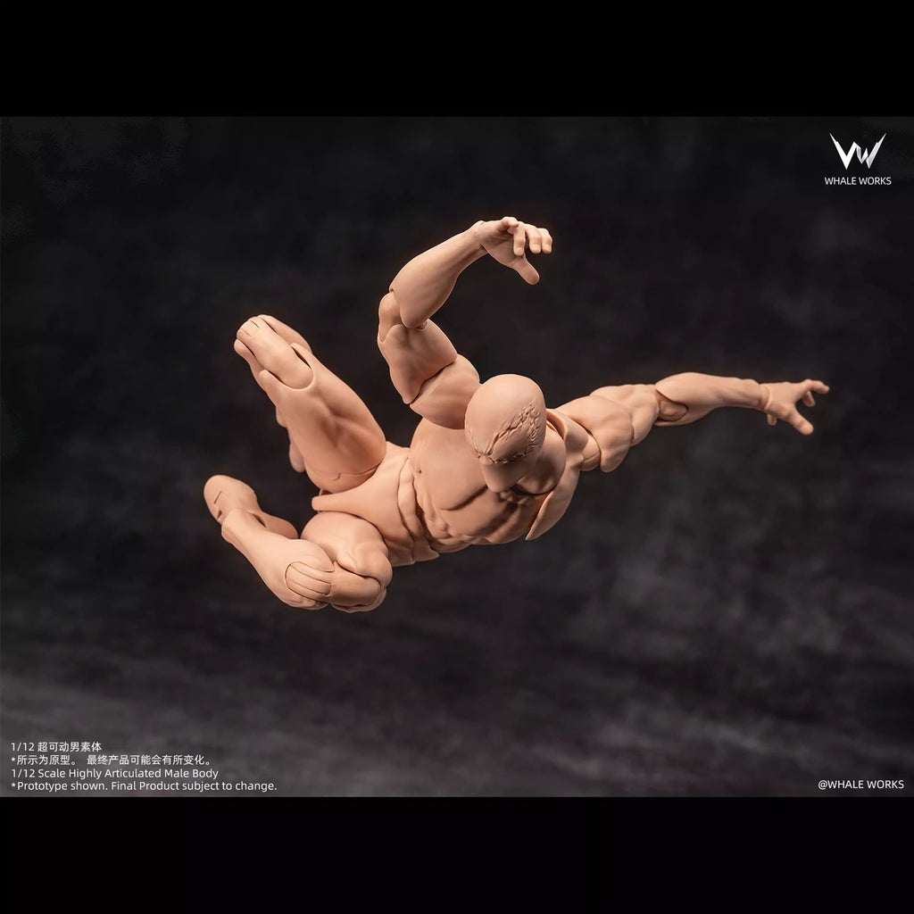 Whale Works 1/12 | WW03B Super Articulated Male Body | Ash (Yellow Skin Version)