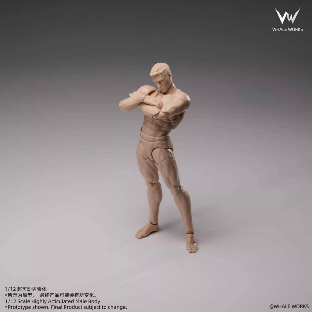 Whale Works 1/12 | WW03A Super Articulated Male Body | Ash (Fair Skin Version)