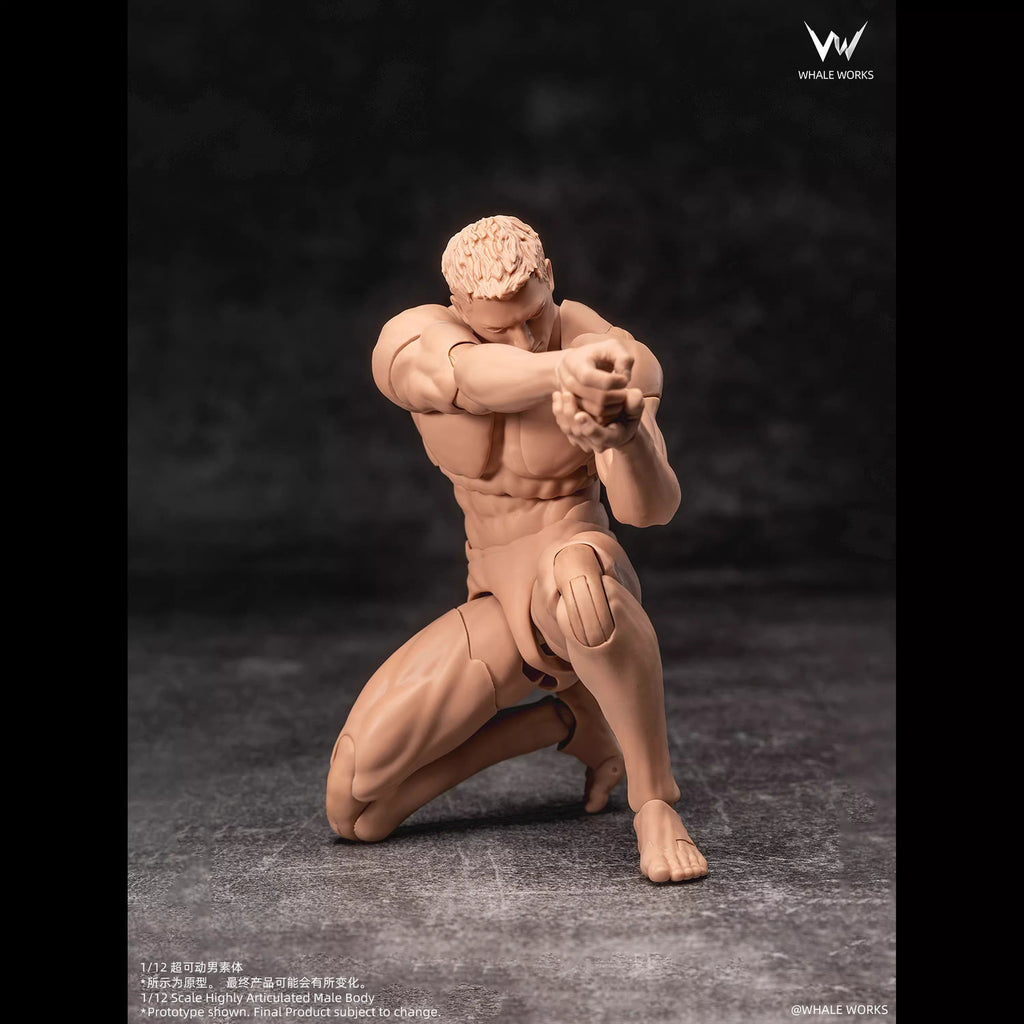 Whale Works 1/12 | WW03B Super Articulated Male Body | Ash (Yellow Skin Version)