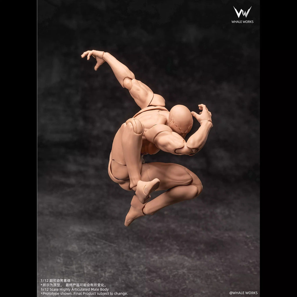 Whale Works 1/12 | WW03B Super Articulated Male Body | Ash (Yellow Skin Version)