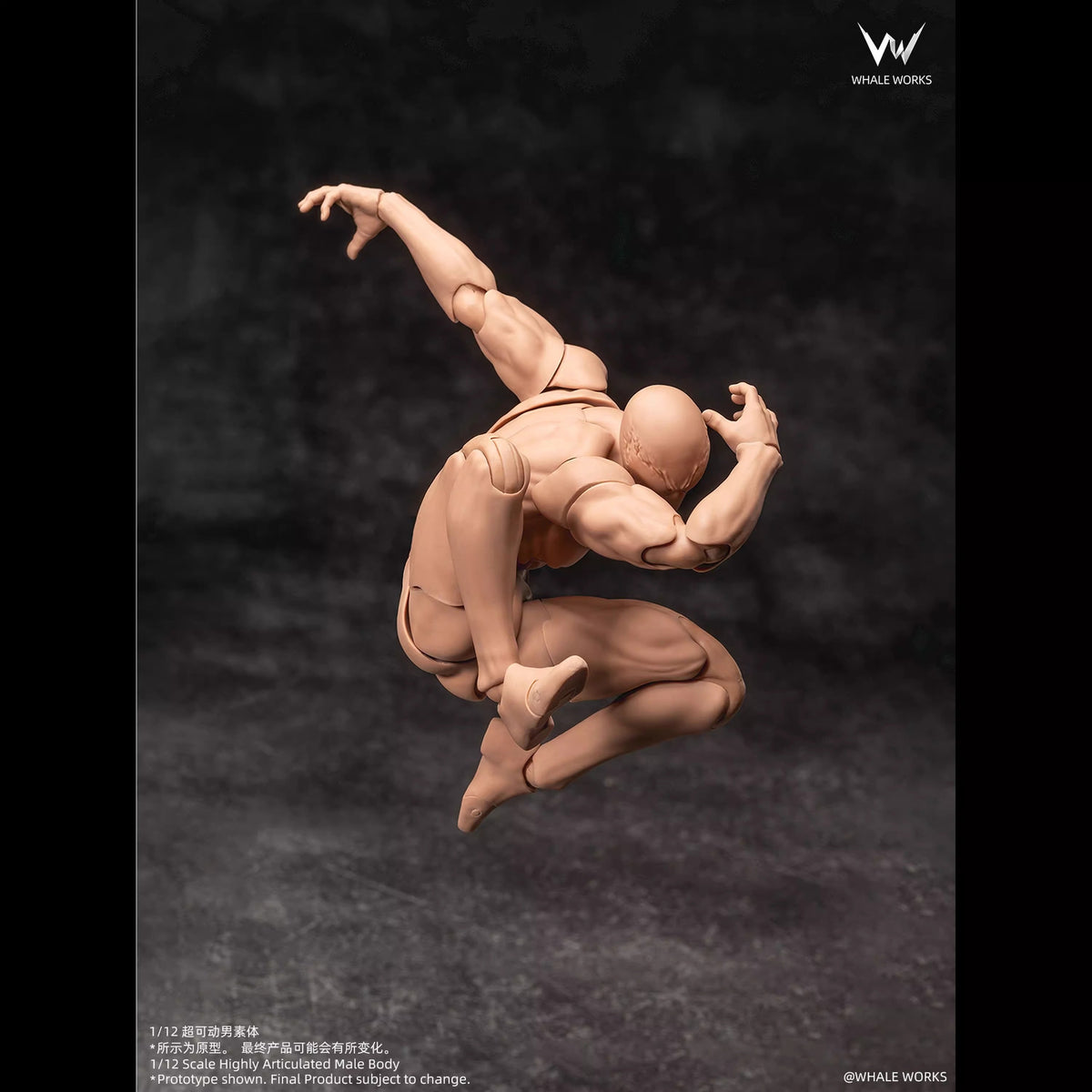 Whale Works 1/12 | WW03B Super Articulated Male Body | Ash (Yellow Skin Version)
