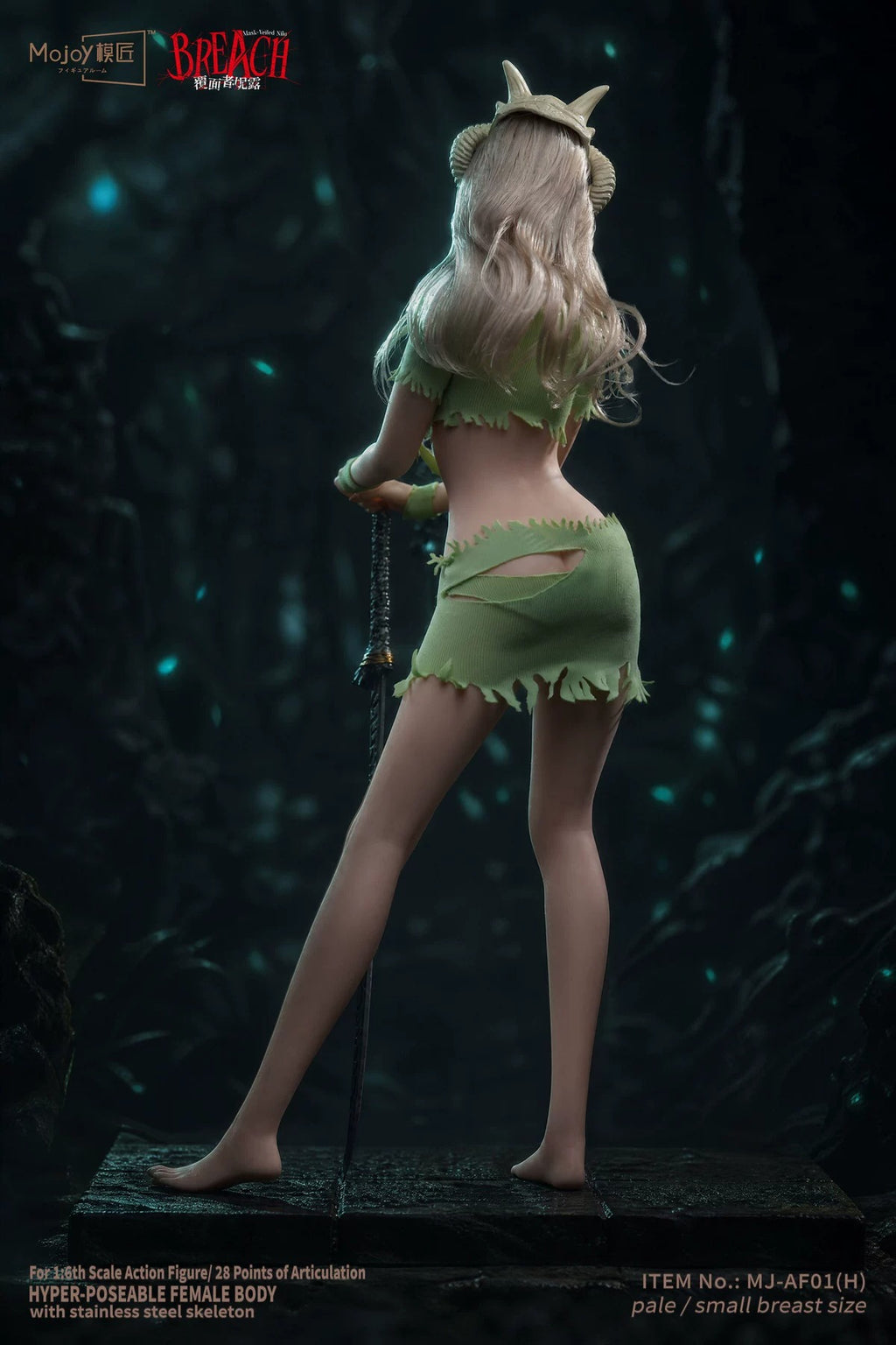 [Pre-Order] MOJOY 1/6 | MJ-AF01H Slender Girlish Body | Head Sculpt Set (Green Ver.)