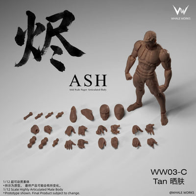 Whale Works 1/12 | WW03C Super Articulated Male Body | Ash (Tan Skin Version)